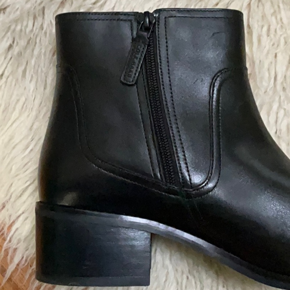 Cole Haan Thayer Leather Block Heel Chelsea Buckle Boots, Size 7 - Picture 6 of 7